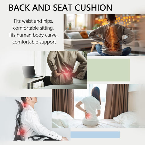 Generic Orthopedic Cushion, Seat Cushion - Car Cushion with L Shaped Ergonomic Design, Memory Foam Seat Cushion