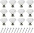 YourGift 12 Pack Diamond Shaped Crystal Glass Drawer Knobs, 30mm Cabinet Pull Handles (Bronze)