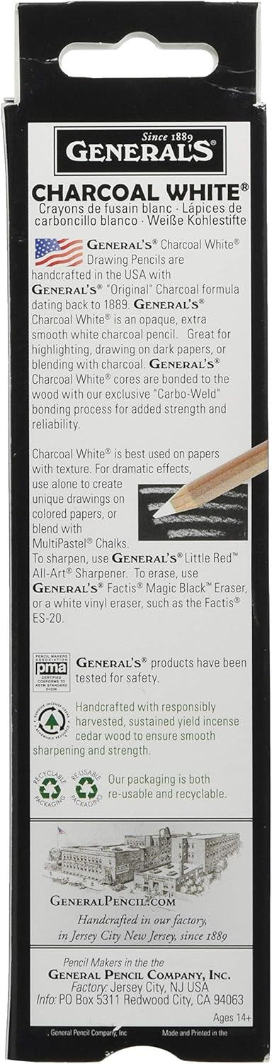 General's Charcoal White Pencils by GENERAL'S