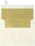 LUXPaper A2 Foil Lined Invitation Envelopes | Peel & Press | Natural w/Gold LUX Lining | 50 Qty