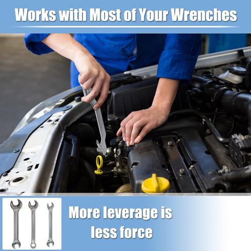 X AUTOHAUX 15 Inch Wrench Extender Tool, Torque Amplifier with 1/2inch Square Hole, Universal Multiplier Tool for