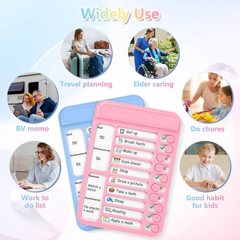 Audab 2Pcs Dry Erase Chore Chart for Kids, Magnetic Checklist Board for Home Refrigerator & Wall Use