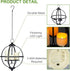 SUNNYPARK 3 12.6" Battery Operated Outdoor Candle Chandelier - Black Metal Globe Hanging Pendant Light with Flameless