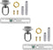 ECUDIS Light Fixture Cross Bar Kit, 1/4 IP Center Lamp Screw Collar Canopy
