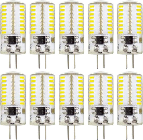 10 Pack G4 LED Bulbs, 3W Dimmable Cool White 6000K, Bi-Pin Base, 20W 30W Halogen Equivalent