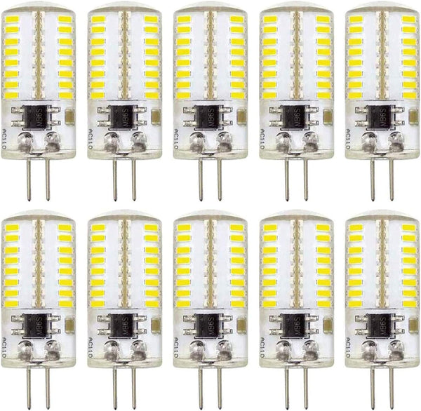 10 Pack G4 LED Bulbs, 3W Dimmable Cool White 6000K, Bi-Pin Base, 20W 30W Halogen Equivalent
