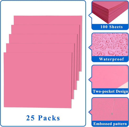 Zzrywuty File Folders with Pockets, Letter Size, 25-Pack Paper Folders with Card Slot, Two Pocket Folders