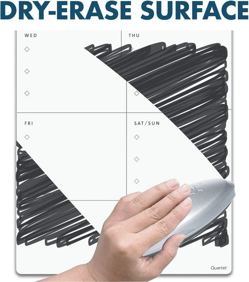 Quartet Magnetic Weekly Planner Dry Erase Board, 11" x 17", Small White Board for Fridge