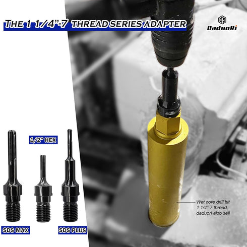 5/8"-11 Male Thread to SDS Max Shank Core Drill Bit Adapter, Premium Hardened Steel Converter for Concrete Core Bit