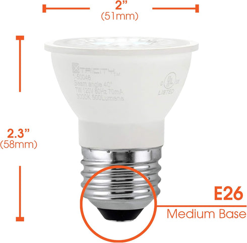 Xtricity Dimmable LED PAR16 Spot Light Bulb, 50W Equivalent (7W), 500 Lumens, 3000K Soft White, 2 Pack