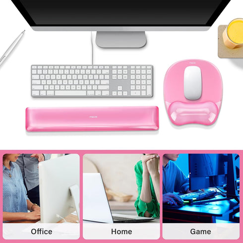 Set, MOSISO Gel Wrist Rest Support for Mouse Pad&Keyboard Irregular Oval Ergonomic Mousepad Keyboard Pad Non-Slip Base