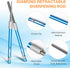 3PCS Garden Tool Sharpener, 2PCS Double-Sided Diamond Knife Sharpener and 1PCS Retractable Rod for Gardening