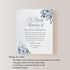 Set 4.255.5in.(Folded Personalized Soft Blue Floral Sympathy Thank You Cards, Folded Watercolor In Loving Memory Notes
