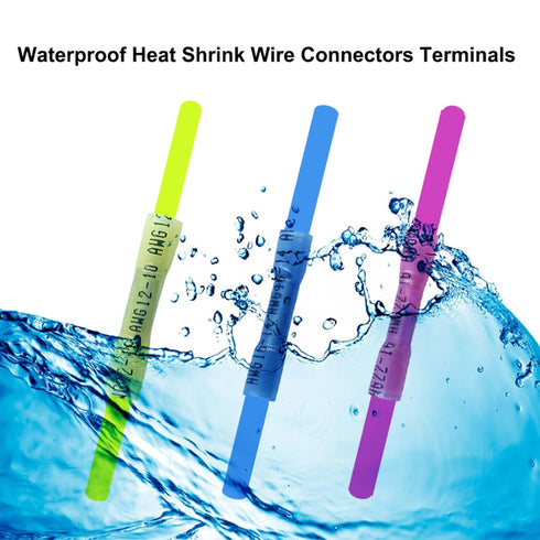 MuHize Heat Shrink Butt Connectors Kit, 200 PCS Automotive Marine Electrical Connectors Kit, Waterproof Insulated