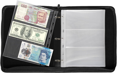 Jucoan 25 Sheet Coin Collection Pages, Total 535 Pockets, Standard 9 Holes Coin Binder Insert Sleeves for Coin Album