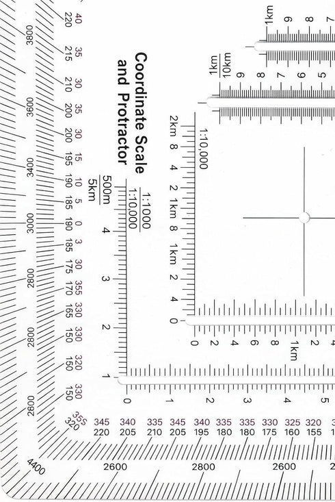 New and Improved Version Military Style MGRS/UTM Coordinate Grid Reader, and Protractor,Coordinate Scale Map Reading