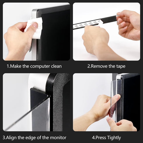 Yocoolfun 2 Pack Computer Monitor Memo Board for No Edge Monitors,Monitor Sticky Note Holder,Office Desk Decor