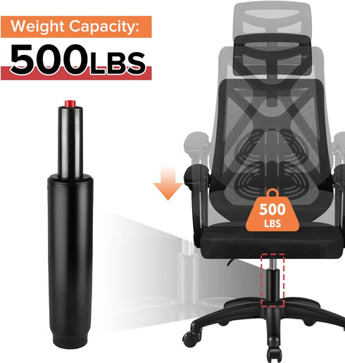 Donext Gas Lift for Office Chairs, 3.9 Inch Stroke Heavy-Duty Gas Cylinder Replacement, Class Four, Black