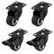 4 PCS 1.5 Inch Heavy Duty Caster Wheels, Polyurethane PU Rubber Swivel Casters, 400lb Capacity, Black