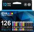 E-Z Ink Remanufactured Ink Cartridge Replacement for Epson 126 T126, 12 Pack (6 Black, 2 Cyan, 2 Magenta, 2 Yellow)