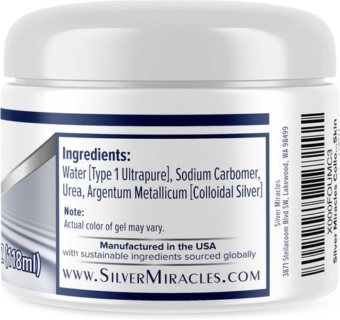 4 Oz Pack Silver Miracles Colloidal Silver Gel - Nano Silver Gel Wound Care - Healing Ointment for Burns & Irritated