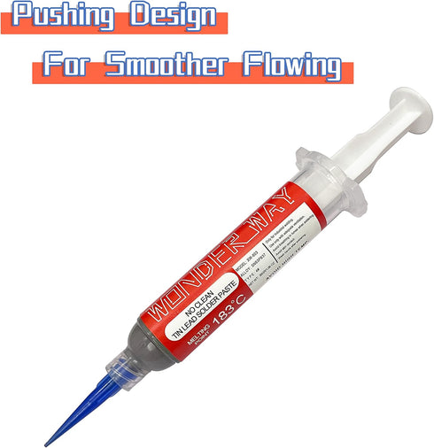Sn63/Pb37 T4 Tin Lead Solder Paste (30g) & Lead-Free Solder Flux 10cc by Wonderway