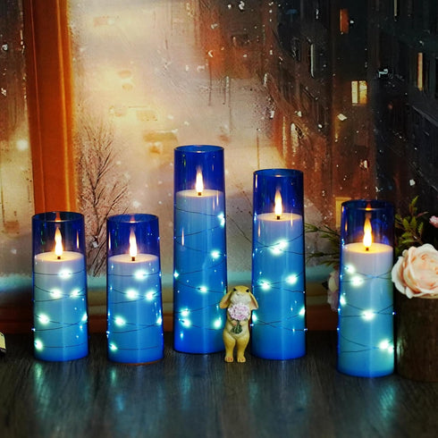 5 kakoya Flameless LED Candles with Timer Pc Flickering Flameless Candles for Romantic Ambiance and Home Decoration