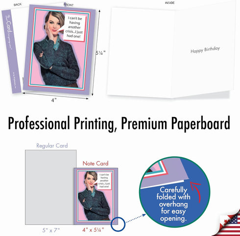 The Best Card Company - 10 Funny Birthday Cards Assorted, 4 x 5.12 Inch, Boxed with Envelopes