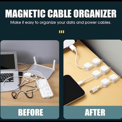 Generic 6 Pack (6) Magnetic Cord Organizer - Cord Holder for Nightstand | Magnetic Cable Clips | Wire Clips for Cords |