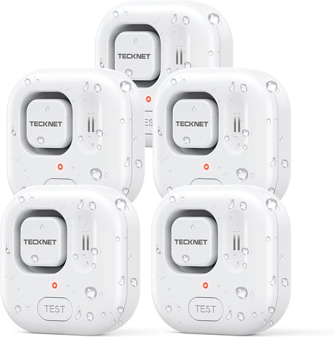 TECKNET Water Leak Detectors for Home, 120dB Water Sensor Alarm Leak Detector, IP66