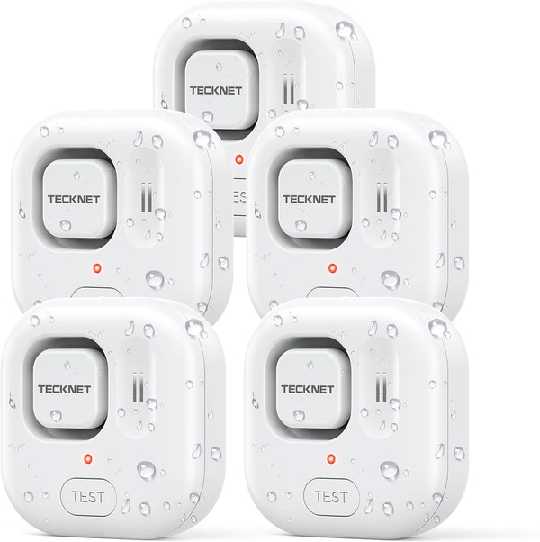 TECKNET Water Leak Detectors for Home, 120dB Water Sensor Alarm Leak Detector, IP66