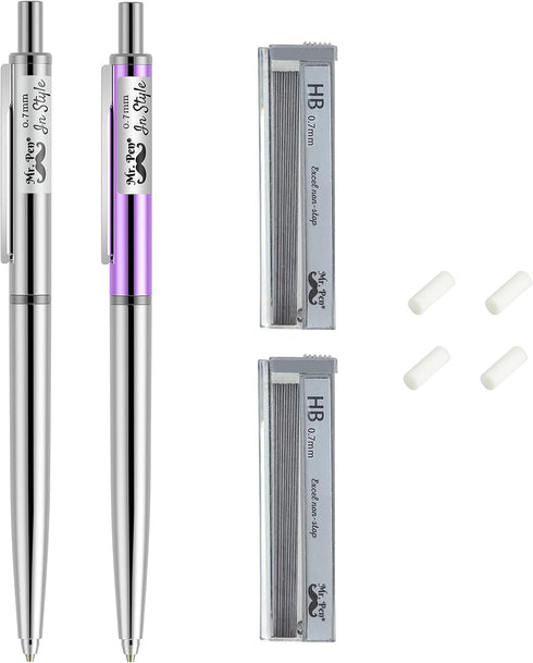 Mr. Pen 0.7 Mechanical Pencil - 2 Pack with Lead and Eraser, Automatic Pencil for School