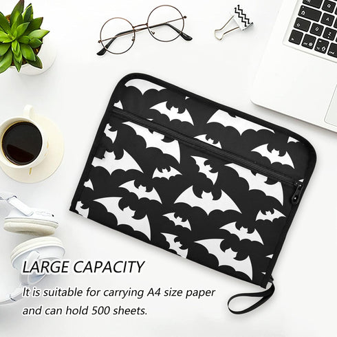 Halloween Bats Expanding File Folder, 13 Pockets, Black Animals Accordion Organizer for A4 Letter Size