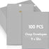 Geyee 100 Pcs Clasp Envelopes, Gummed Mailing Envelopes for Home Office Business Supplies, Grey