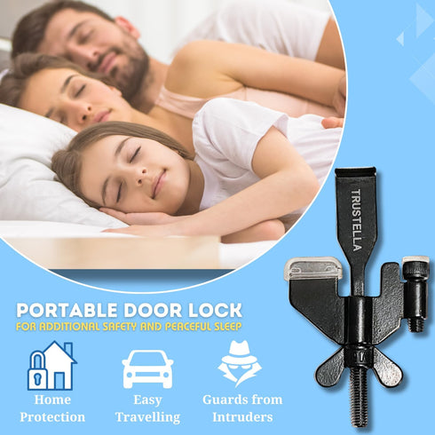 (1, Original Trustella Heavy-Duty Portable Door Lock - Stainless Steel Security Device for Enhanced Safety - Ideal