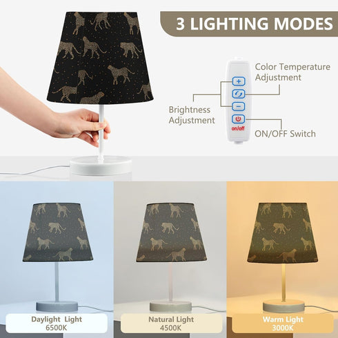 Kcldeci Bedside Table Lamp for Bedroom Small Leopard Farmhouse Lamps for Living Room Night Light for End Table Entryway