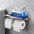 304 YUMORE Toilet Paper Holder, Stainless Steel Bathroom Double Roll Tissue Holder with Shelf, Wall Mounted Washroom