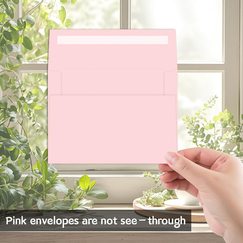 YINUOYOUJIA 4x6 Self Seal Envelopes for Invitations, A6 Envelopes for Cards, Photos, Weddings, Parties (Pink)