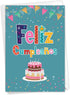 NobleWorks Spanish Birthday Card with Envelope, Hispanic Latino Celebration Card, Feliz Cumpleanos