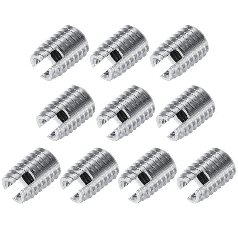 uxcell Self Tapping Threaded Inserts, M6 M10x14mm Carbon Steel Repairing Nuts, 10pcs