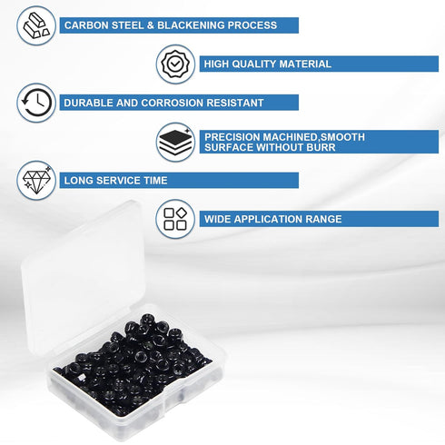 Juvielich 100Pcs M2 M2x0.4mm Clinching Hex Lock Nuts Carbon Steel Tiny Nylon Insert Hex Lock Nuts Self-Locking Nuts