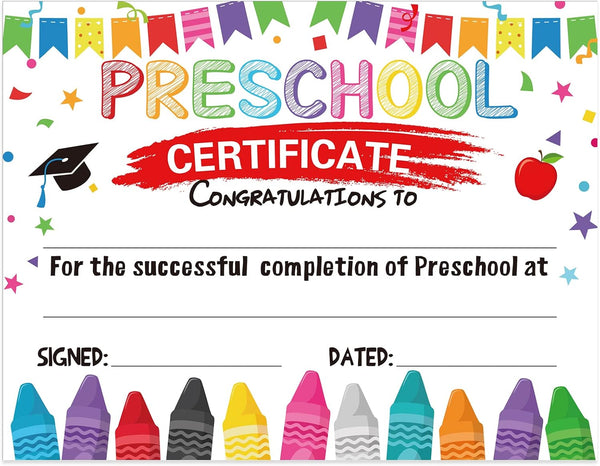 Yisong 35 Pcs Preschool Diploma, Colorful Preschool Graduation Award Certificate Classroom Activities Certificate