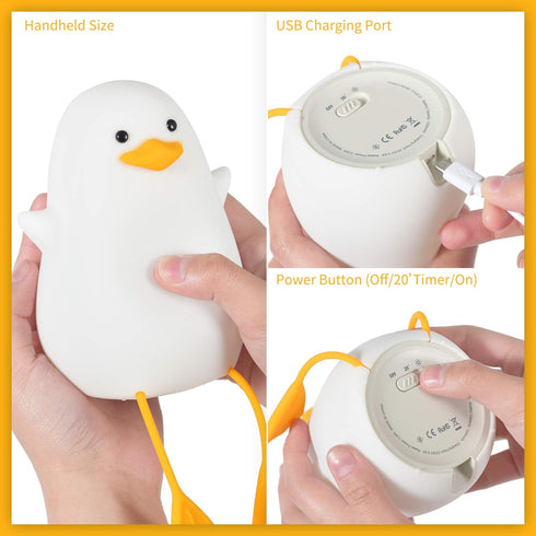 YuanDian Cute Duck Night Light, Gifts for Women Teen Girls Baby,Night Lights for Kids Bedroom Kawaii Room Decor, Cute