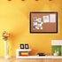 Black Cork Board Bulletin Board, 14.6"X 11" Wall Mounted with Oak Wood Finish Frame for Office and School