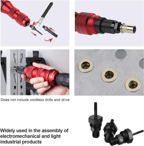 Beaspire 3 PCS Cordless Drill Electric Rivet Gun's M3, M4, M5 Mandrels