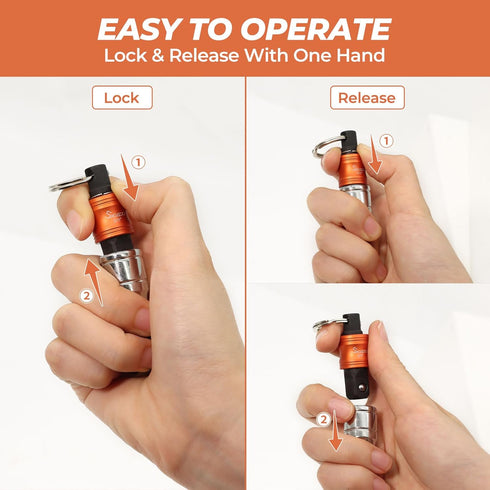 Swozzto 1/2" 5PCS Set,Heavy-Duty Toolbox,Drive Socket Holder Keychain Quick-Release Organizer with Locking Clip,Impact