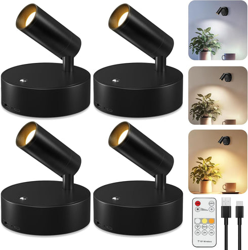Kimjo Spot Lights Indoor, Wireless LED Spotlight, Uplighting Indoor with Remote and