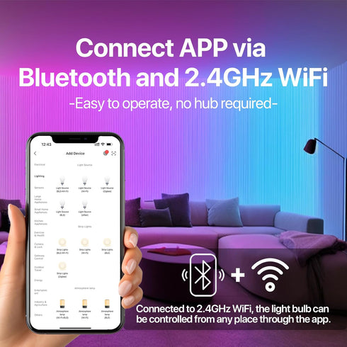 ORALUCE Smart Light Bulb, C37 E12 LED 40W Equivalent, Works with Alexa & Google Home, 450 Lumens, 4 Pack