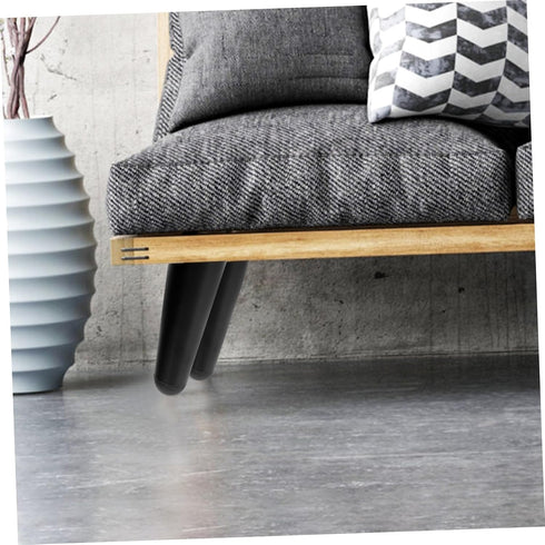 4Pcs OSALADI Black Metal Furniture Legs Oblique Cone Sofa Replacement Feet for Cabinet Couch Coffee Table Tv Stand Iron