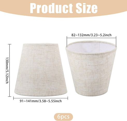 6 Bulb 3.6~5.5x 5.1 inch CHGCRAFT Pcs Small Lamp Shades Clip on Replacement on Shades Cloth Chandelier Lampshades